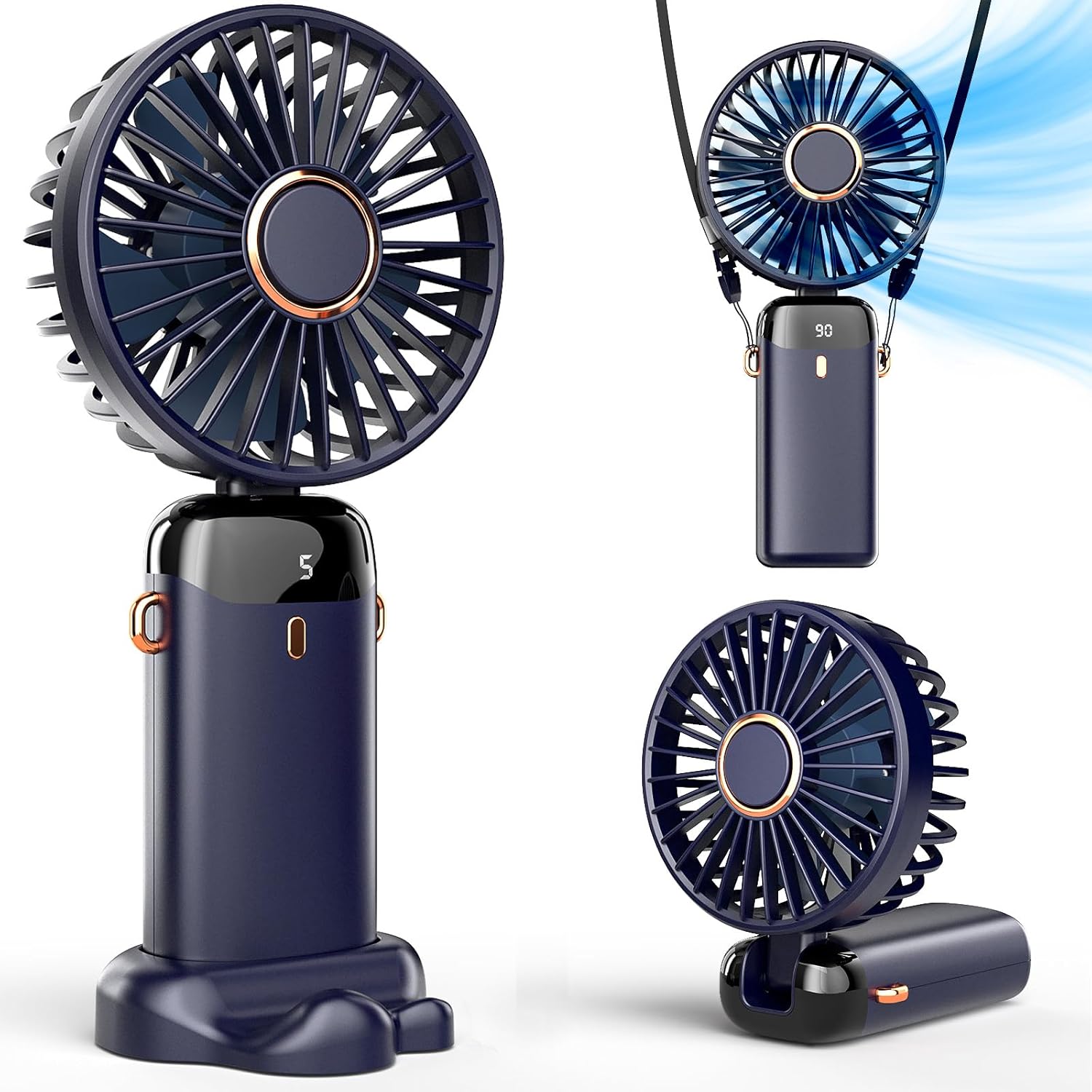 Usb Desk Fan - Handheld Mini Fan 1200mAh Foldable Portable