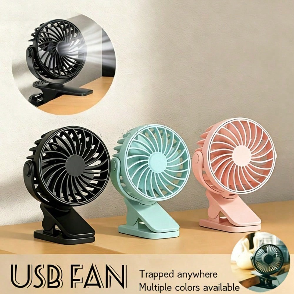 Usb Desk Fan - 1pc 360° Adjustable USB Clip on