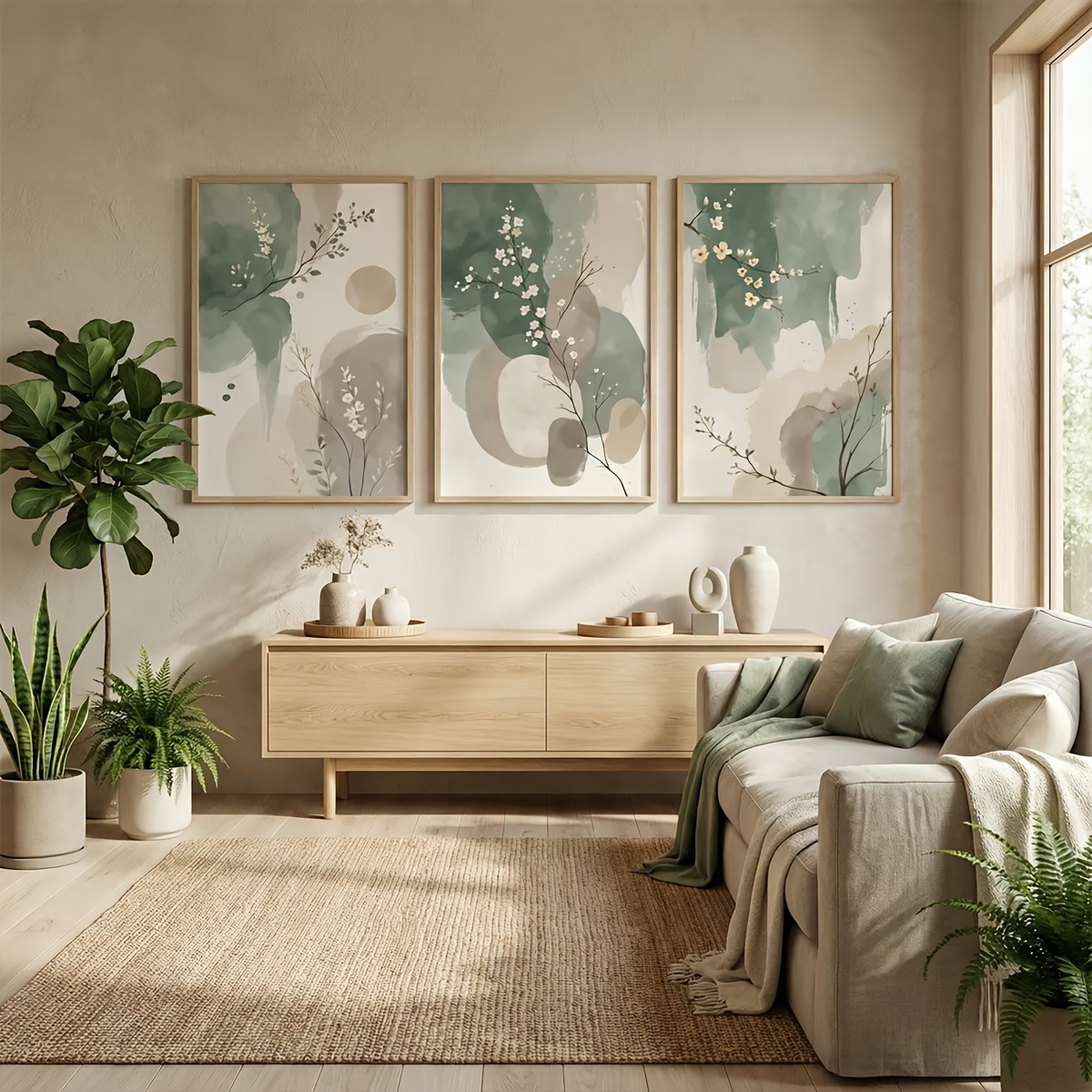3pcs Japanese-Style Plant Canv - Home Office Student incelemesi ve fiyatı
