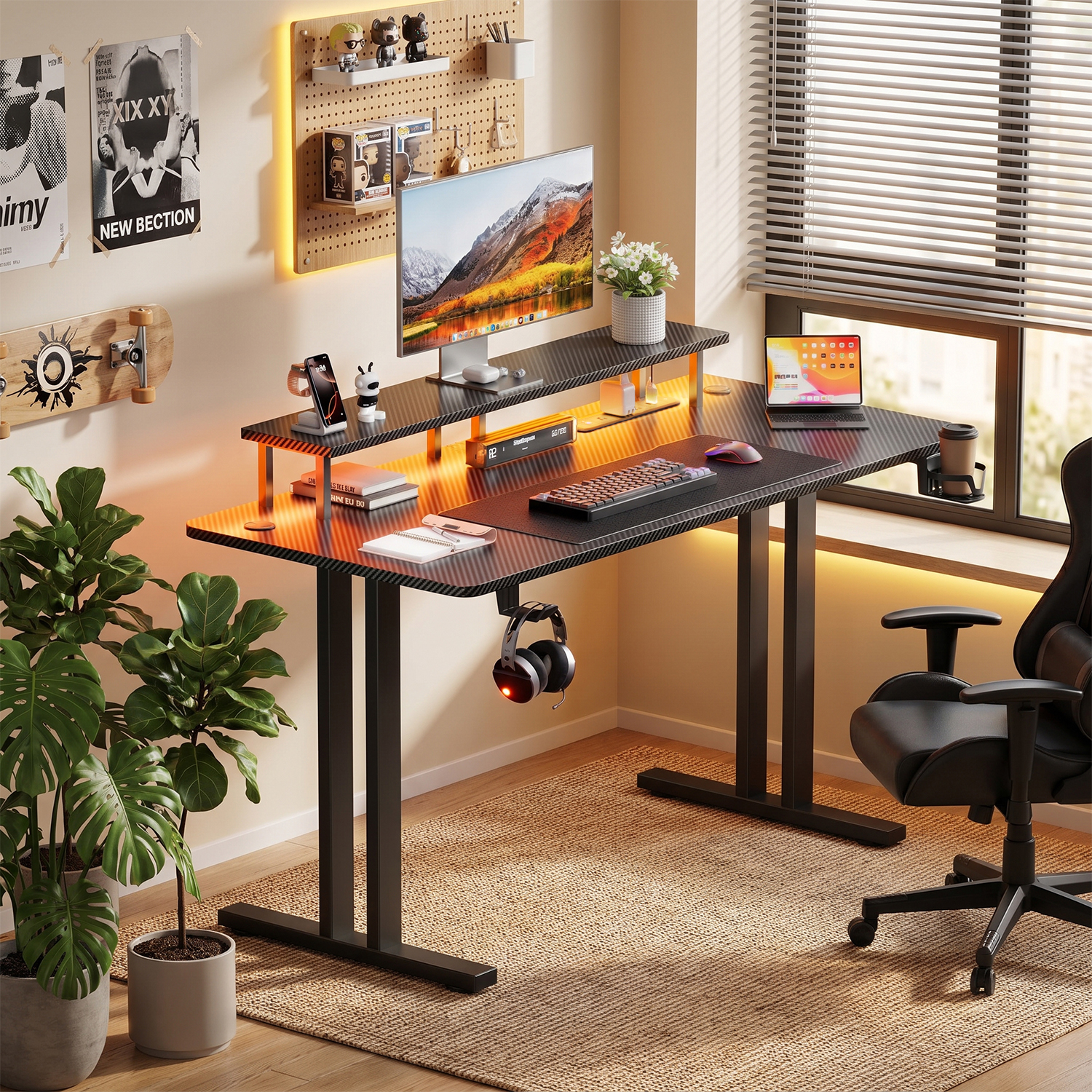 Gaming Desk with LED Lights &  - Home Office Headset incelemesi ve fiyatı