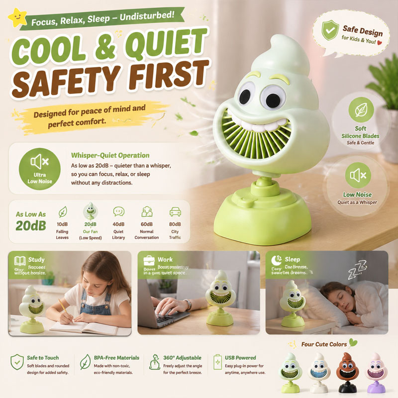 Funny Poop Emoji Mini Desktop  - Usb Desk Fan incelemesi ve fiyatı
