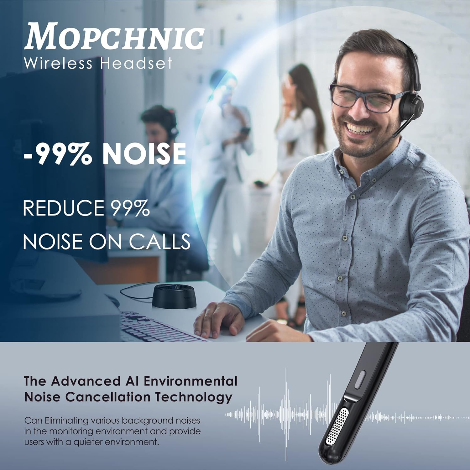 Wireless Bluetooth Headset wit - Home Office Headset incelemesi ve fiyatı