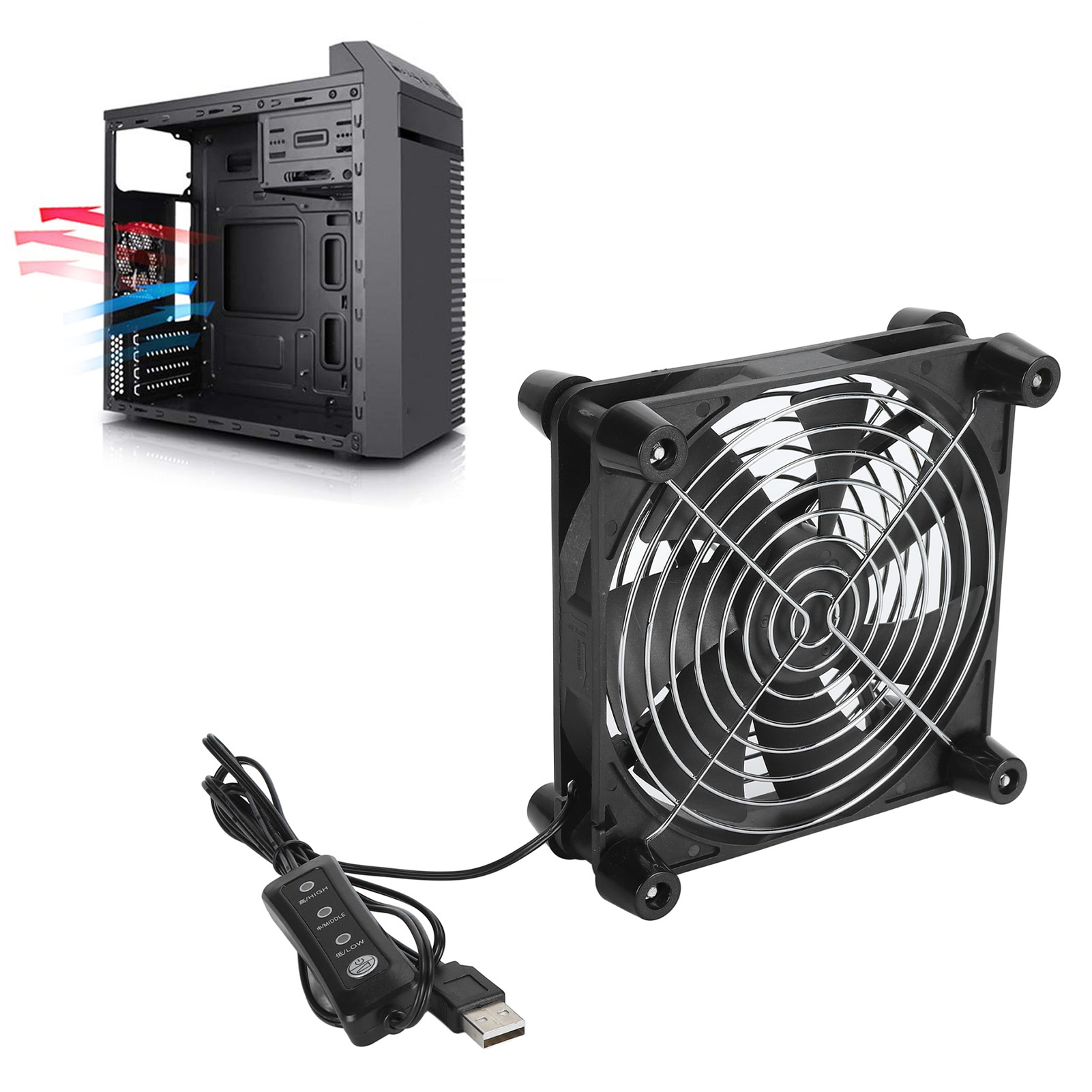 140mm Computer Case Fan 3 Spee - Usb Desk Fan incelemesi ve fiyatı