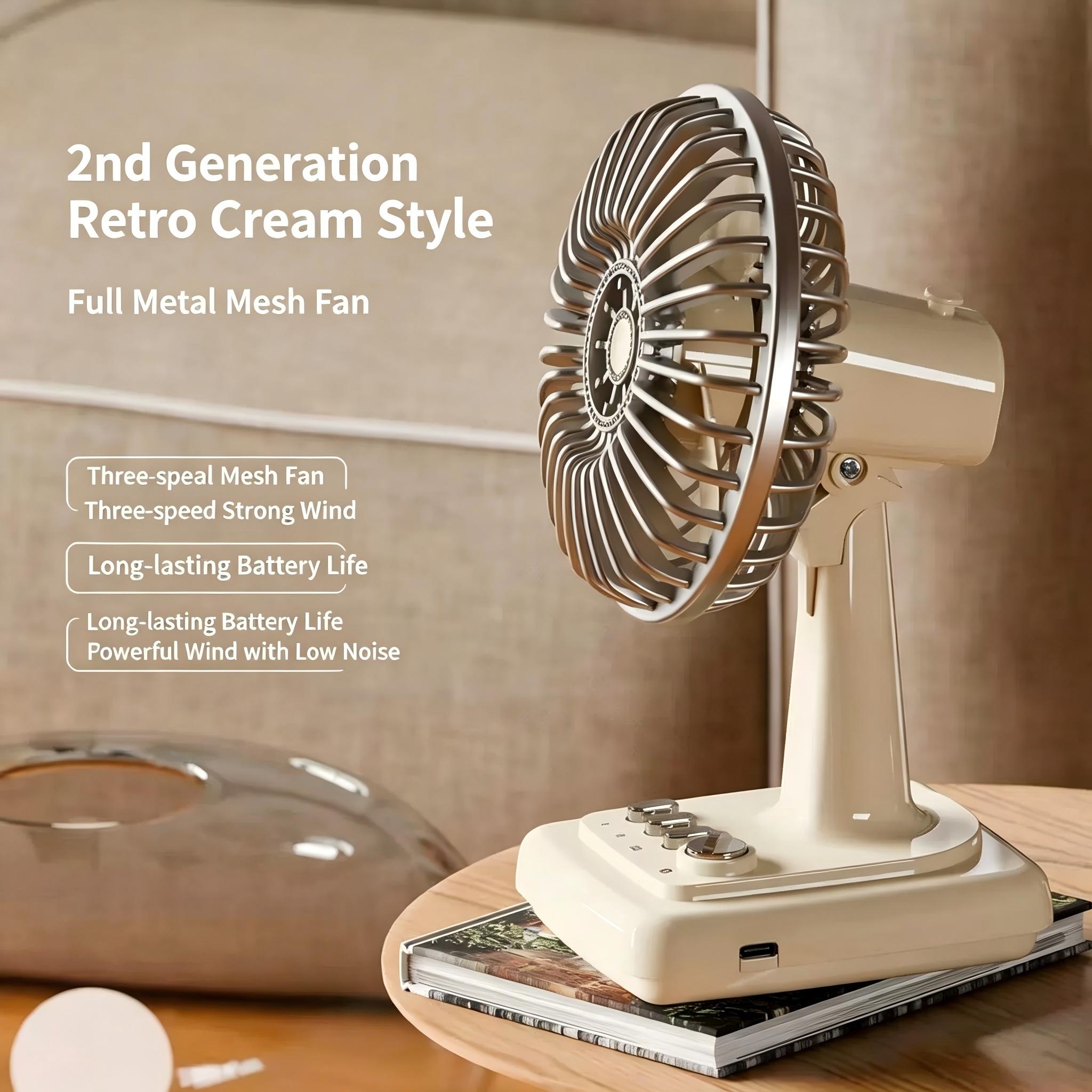 Retro Alloy Desktop Fan 3 Spee - Home Office Student incelemesi ve fiyatı