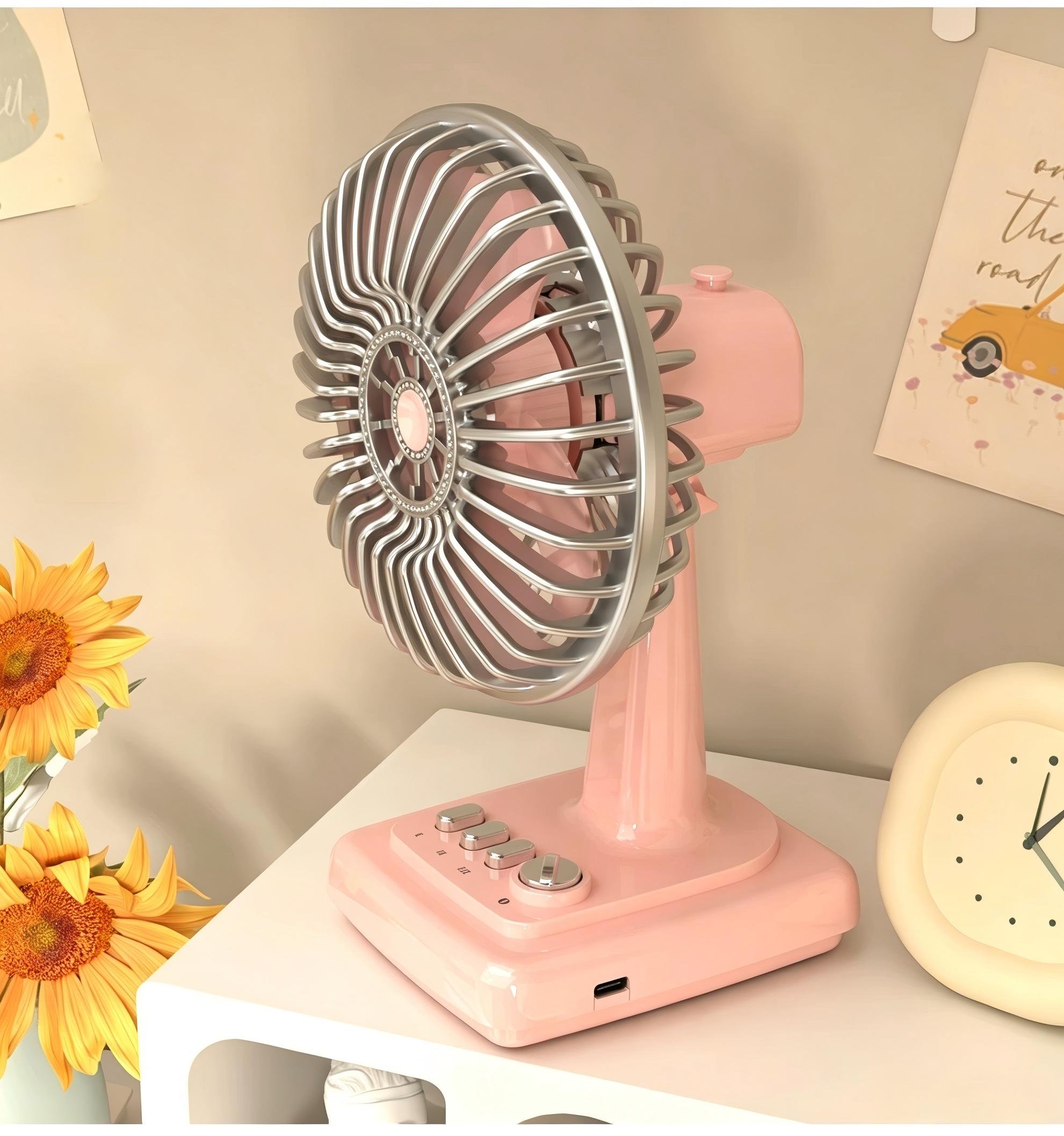 Retro Alloy Desktop Fan 3 Spee - Home Office Student incelemesi ve fiyatı